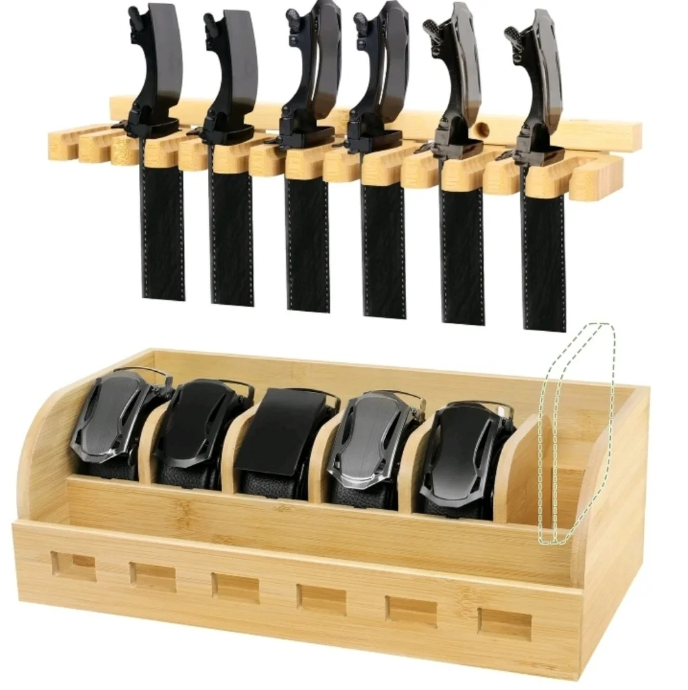 Bamboo Belt Or Tie Display Stand Or Organizer. New.
